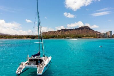 2hr Luxury Private Sailing Catamaran in Waikiki for 1-6 People - The smooth sail route: Diamond Head looks different from the water