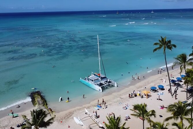 Board from Waikiki Beach for a scenic Sunset Sail on the Hāwea - Key Points