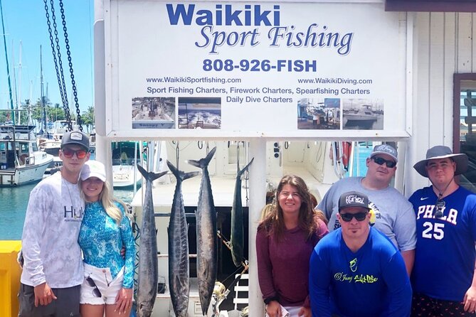 Deep Sea Shared Fishing Charter in Honolulu - The 38 Hatteras Setup: Penn and Tiagra Fishing Power