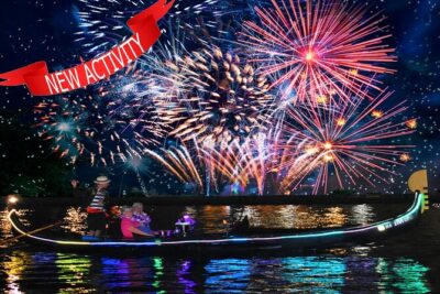 Fireworks Waikiki Gondola Cruise -lots of fun- - Meeting at Ala Moana and Getting Ready for a 7:30pm Cruise