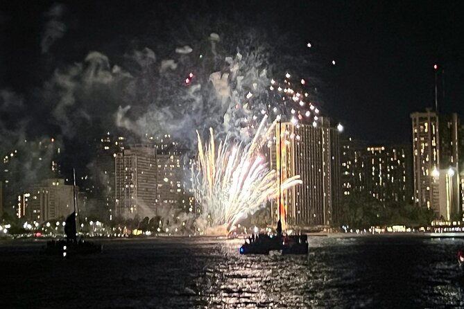 Friday Night Waikiki Fireworks Cruise - Step 1: Waikiki Beach from the water for coast-and-city lights photos