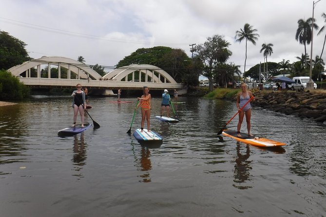 Group Stand Up Paddle Lesson and Tour - The paddle route: what you’ll notice from Haleiwa Bay into the stream