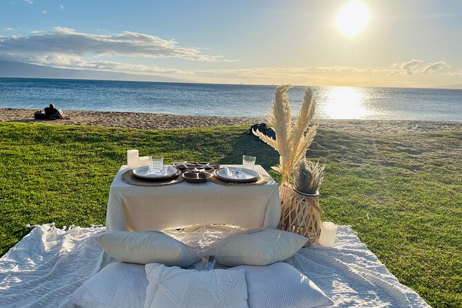 Hawaii Beach Picnic Date - Flowers, custom sign, and speaker: the details that turn it into an event