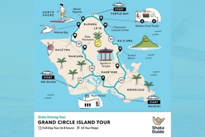 Oahu Grand Circle Island Audio Driving Tour - What You’ll See: Temples, North Shore Surf, Snorkel, and a Waterfall