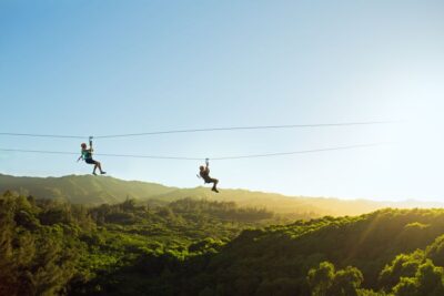 Oahu: North Shore Zip Line Adventure with ATV and Farm Tour - The zip line set: 8 dual runs over farms and jungle