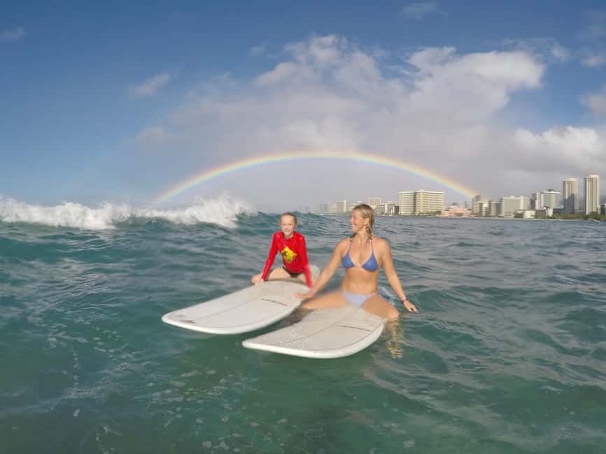Waikiki: Family, Private, and Group Surfing Lessons - On the water in a small group: what the coaching feels like