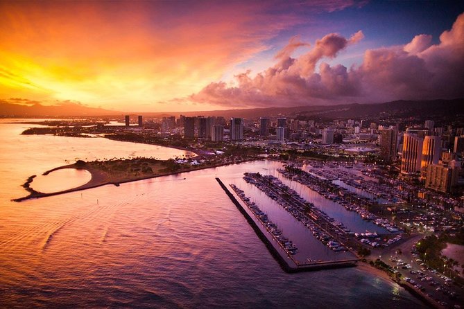 Waikiki Sunset - 50 Min Helicopter Tour - Doors Off or On - The Route Over Honolulu and Waikiki: Skyline to Diamond Head Dusk
