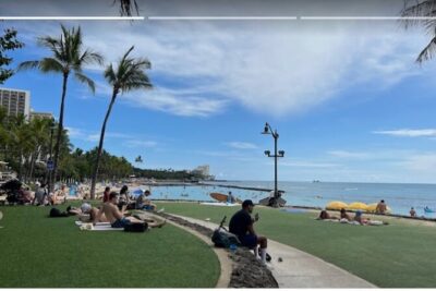 Waikiki Surf Lesson (Hawaiian Boy Surf School) - The on-land warmup: safety, paddling, and board control